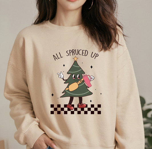 All Spruced Up - Adult Christmas Crewneck