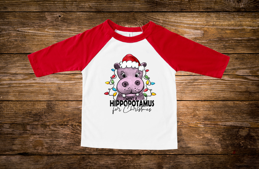 I Want a Hippopotamus for Christmas - Youth/ Toddler Christmas Shirt