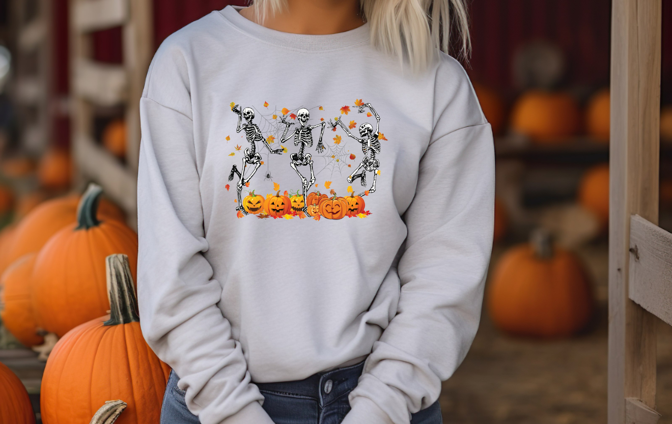 Dancing Skeletons Sweatshirt - Halloween Crewneck