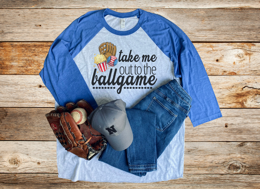 SALE - Take Me Out to the Ballgame 3/4 Sleeve Raglan Shirt