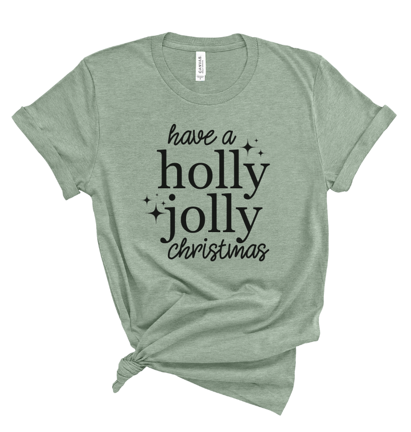 Holly Jolly Christmas Tee - Adult Christmas T-Shirt