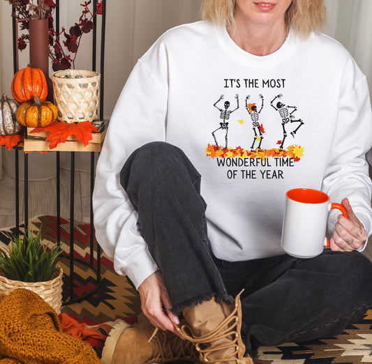 Most Wonderful Time of the Year - Fall Skeleton Crewneck