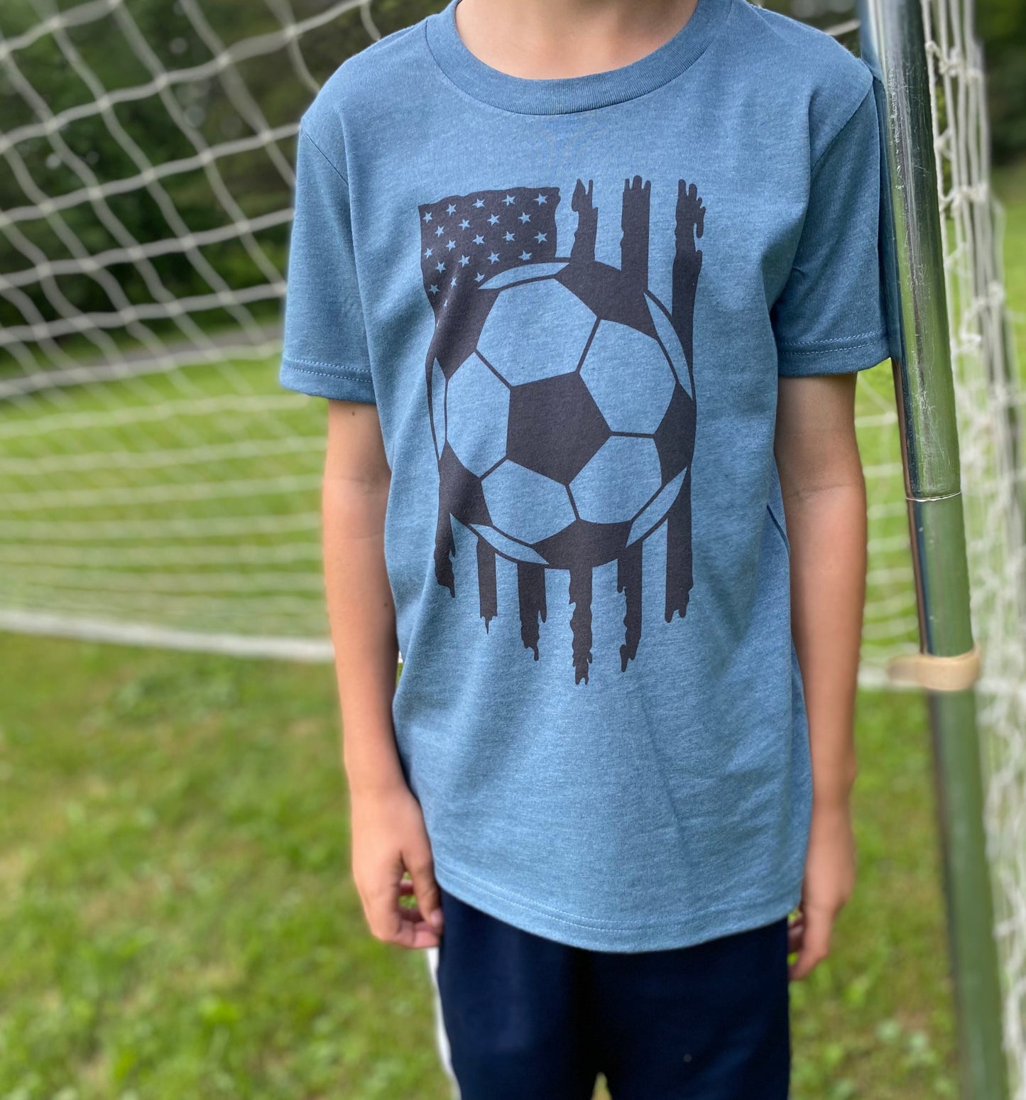 American Flag Soccer - Youth Soccer Tee