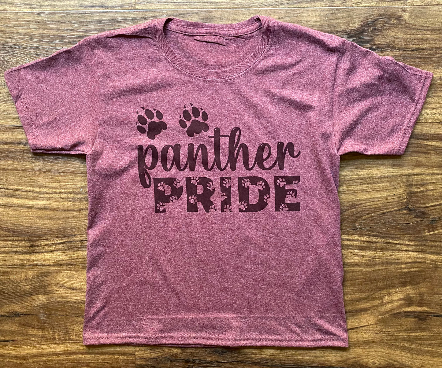 Youth Panther Pride T-Shirt - Heathered Maroon or Ash Grey